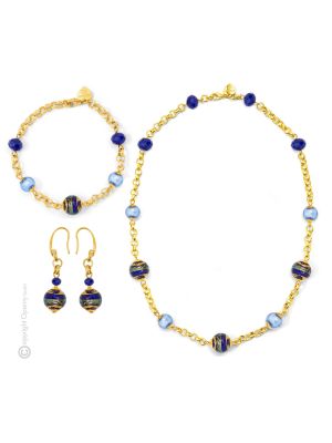 FASCIA 8 Schmuckset Damen Luxus Schmuck Murano Glas 24k Blattgold exklusiv Venedig Stil modern