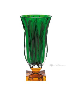 Authentische, moderne, dekorative, handbemalte Vase aus hochwertigem Glas.