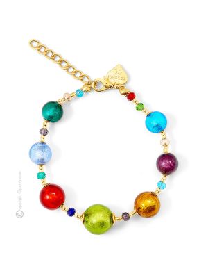 ONDA 9 Murano Glas Armband Damen Luxus Schmuck 925 Silberblatt modern stilvoll hochwertig