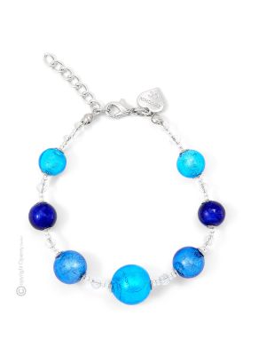 ONDA 14 Murano Glas Schmuck Armband Damen 925 Silberblatt stilvoll hochwertig Modeschmuck