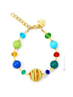 MIRHO 9 Luxus Armband Damen Murano Glas 24k Goldblatt exklusiv modern stilvoll Venedig Stil