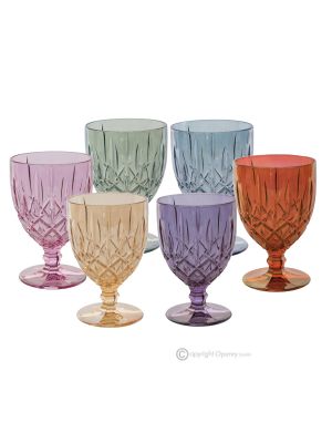 Set mit 6 authentischen handbemalten Wassergläsern aus hochwertigem Glas.