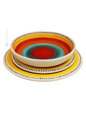 SALINA Kollektion Tellerset Teller Set Geschirrset Handgemachte Keramik Made in Italy Sizilien