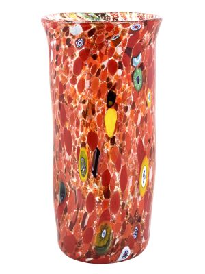 MACETE 44 Luxus Vase Murano Glas Deko mundgeblasen 925 Blattsilber elegant Venedig Stil