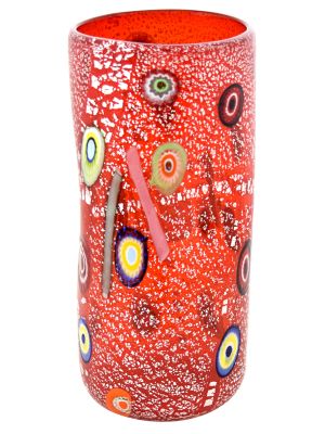 MURRINE 24 Luxus Vase Murano Glas Deko mundgeblasen 925 Blattsilber exklusiv Venedig Stil