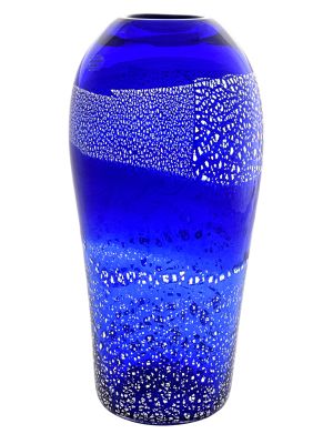 ARGENTO 33 Luxus Vase Murano Glas Deko mundgeblasen 925 Blattsilber handgemacht Venedig Stil