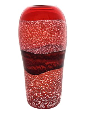 ARGENTO 34 Luxus Vase Murano Glas Deko mundgeblasen 925 Blattsilber Wohnkultur Venedig Stil