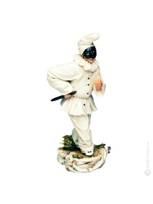 PULCINELLA 526 Italienische Porzellan MASKE Figur handgemacht elegant stilvoll exklusiv
