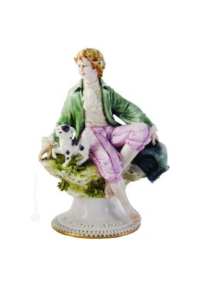 GENTLEMAN 565T Italienische Porzellan Figur handbemalt hochwertig stilvoll Italienisches Design 