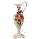 AMPHORA Italienische Keramik Vase handgemacht 24k Goldfarbe Blumen Barockstil handbemalt