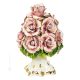 CENTROTAVOLA BOUQUET ROSE Keramik Rosenstrauß Barockstil 24k Gold Handarbeit Made Italy