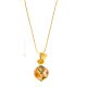 MARMO Murano Glas Kette Damen mundgeblasene Glasperlen Modeschmuck 24k Goldblatt Pendant Anhänger