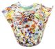 FAZZOLETTO ARGENTO MACETE Murano Glas Schale Vase Blattsilber 925 Murrine Made Italy