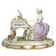 DAME AM KLAVIER Capodimonte Porzellan Figur Barock handgemacht exklusiv Italienisches Design