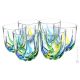 BICCHIERI ACQUA TRIX Set 6 Wassergläser handbemalt Kristall Venedig authentisch Made in Italy