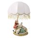 DAME MIT GENTLEMAN - LAMPE Tischlampe Abat-jour Tischluechte Porzellan Capodimonte Made in Italy