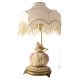 DAME MIT VIOLINE - LAMPE Tischlampe Abat-jour Tischluechte Porzellan Capodimonte Made in Italy