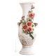 PREGIATO Italienische Keramik Vase handgemacht 24k Goldfarbe Blumen Barockstil handbemalt