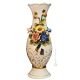 SOAVE Italienische Keramik Vase handgemacht 24k Goldfarbe Blumen Barockstil handbemalt