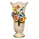 BELLEZZA Italienische Keramik Vase handgemacht 24k Goldfarbe Blumen Barockstil handbemalt