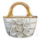 TASCHE Exklusives Ornament aus Keramik im Barockstil mit Details aus 24 Karat Gold Made in Italy