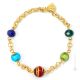 FASCIA ORO 9 Luxus Armband Damen Murano Glas 24k Goldblatt exklusiv mundgeblasene Glasperlen