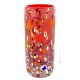 ARLECCHINO 105H Exklusive Vase Murano Glas Deko mundgeblasen 925 Blattsilber Murrine exklusiv