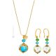 MARMO 78 Schmuckset Damen Murano Glas Schmuck mundgeblasene Glasperlen 24k Blattgold hochwertig