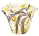 FAZZOLETTO MACCHIE FILI NERI Murano Glas Schale Vase Blattgold 24K Made Italy Handarbeit