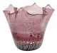 FAZZOLETTO FASCIA ARGENTO Murano Glas Schale Vase Blattsilber 925 Murrine Made in Italy